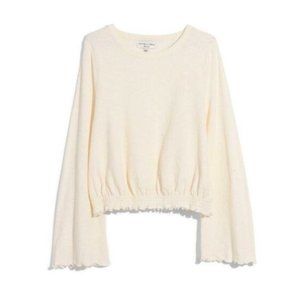 Madewell Texture & Thread Smocked Bell Sleeve Top